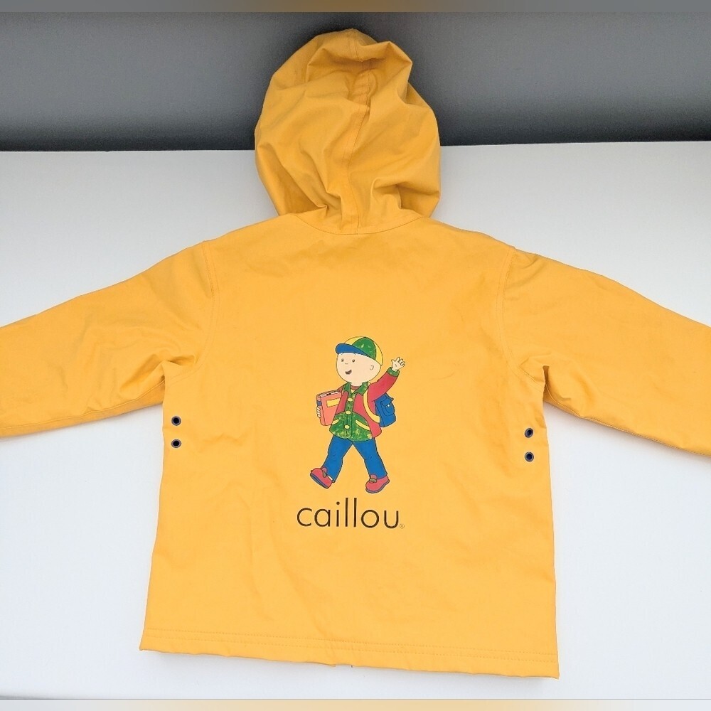 Vintage Caillou Unisex Kids' (Size 3) Lined Hooded Spring/Fall/Rain Jacket/Coat
